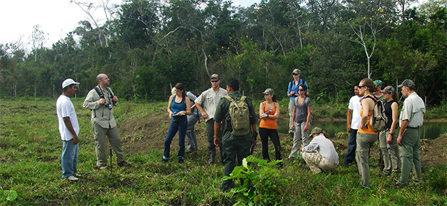 UF Students with Dr. Bill Guiliano and landowner, Mario Zepeda, discussing human-wildlife conflicts