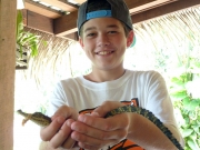 Co-founder, Max Guinn, with his first juvenile Morelet’s crocodile